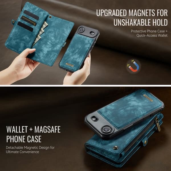 CASEME 008 iPhone Air Plånboksfodral i Konstläder med Blå