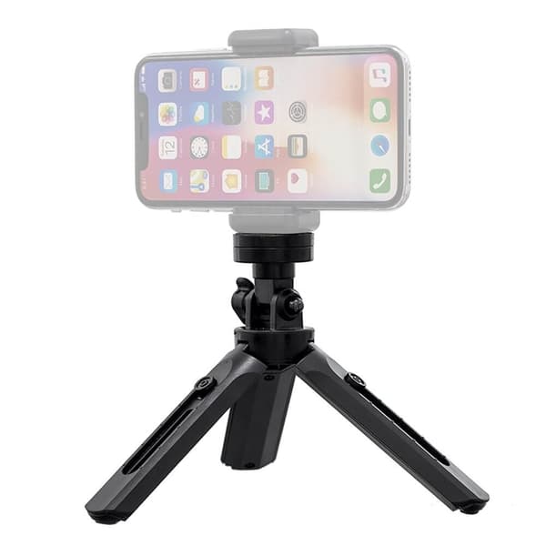 Mini Tripod telefonholder selfiestang GoPro Sort Black