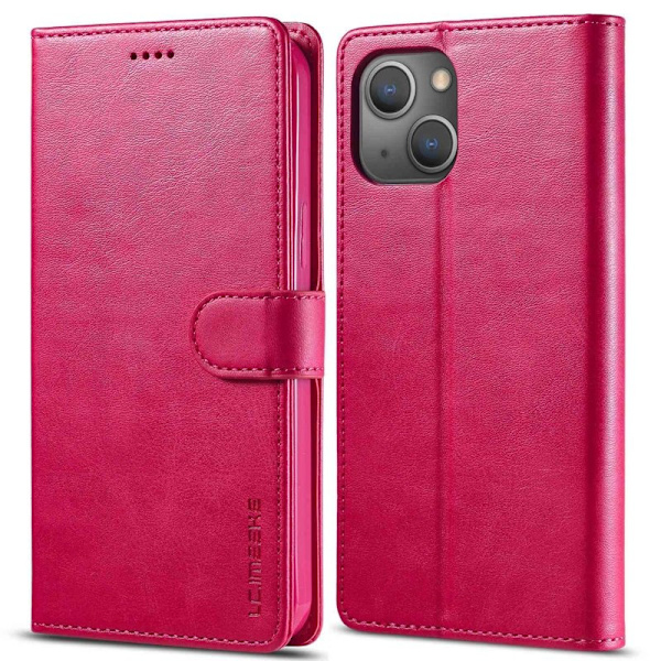 LC.IMEEKE iPhone 14 Plånboksfodral Flip Folio Konstläder - Rosa