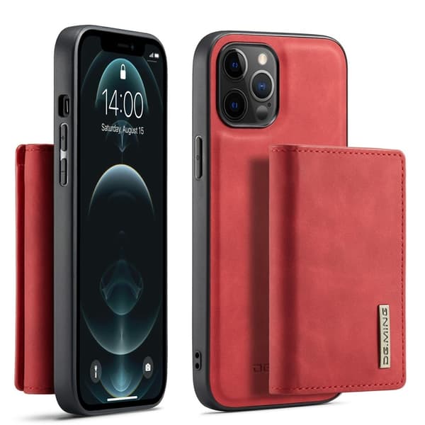DG.MING iPhone 13 Mini Skal samt Wallet med Kickstand - Röd Red