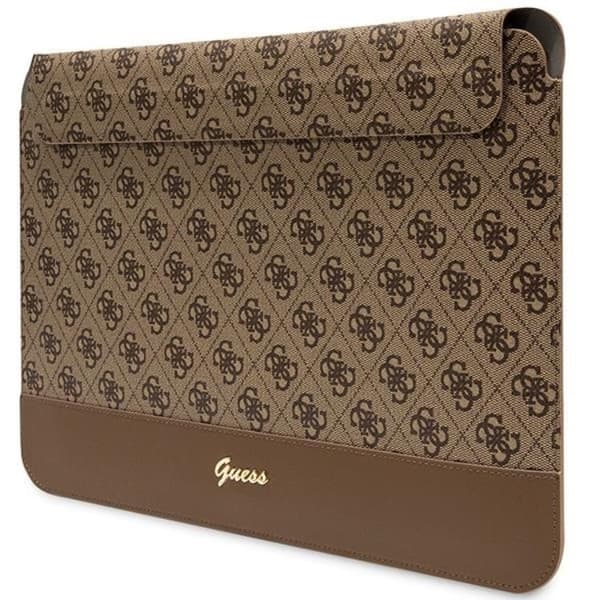 Guess Computer Sleeve 14\" 4G Stripe Metal Logo - Brun Brun
