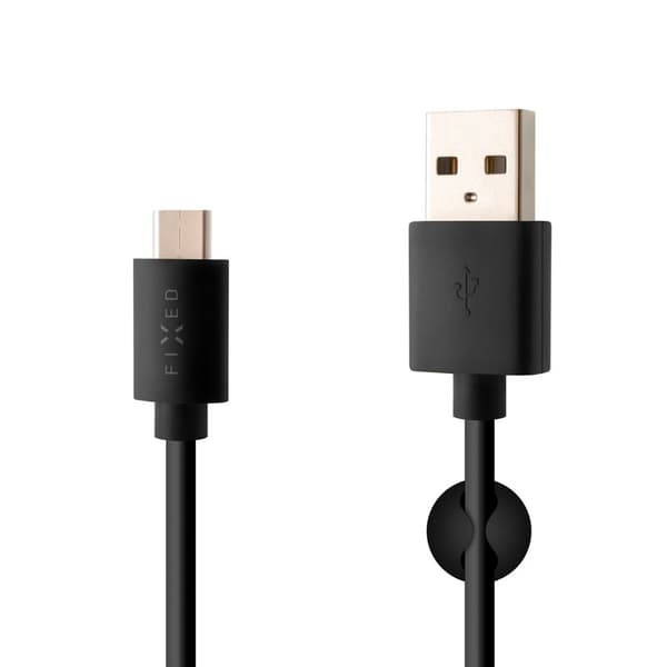 FIXED USB-A till USB-C kabel 2m Svart