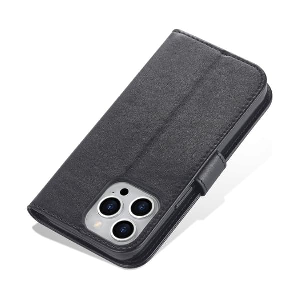 AZNS iPhone 16 Pro Max Plånboksfodral i Konstläder - Svart