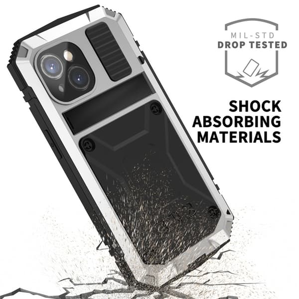 R-JUST Mobilskal till iPhone 15 Plus med Härdat Glas - Silver Silver
