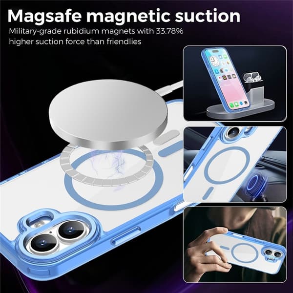 Mobilskal till iPhone 17 MagSafe TPU+PC Transparent - Blå Blå