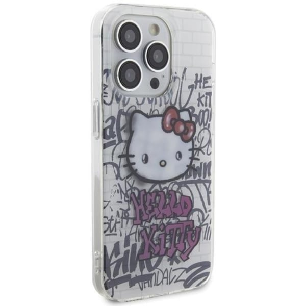 Hello Kitty iPhone 15 Mobilskal IML Kitty On Bricks Graffiti