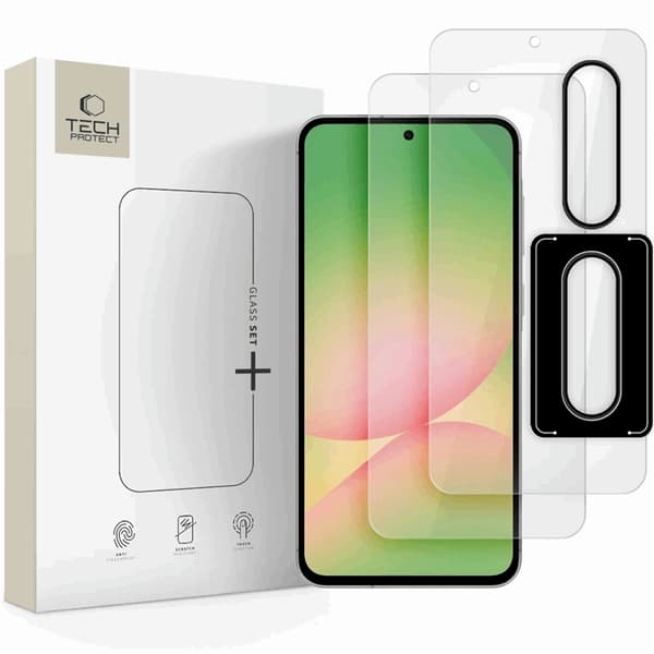 Tech-Protect Galaxy A36/A56 5G Härdat Glas Skärmskydd Set - Clear Transparent
