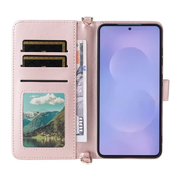 Samsung Galaxy S26 / S26 Pro Plånboksfodral Konstläder - Rosa