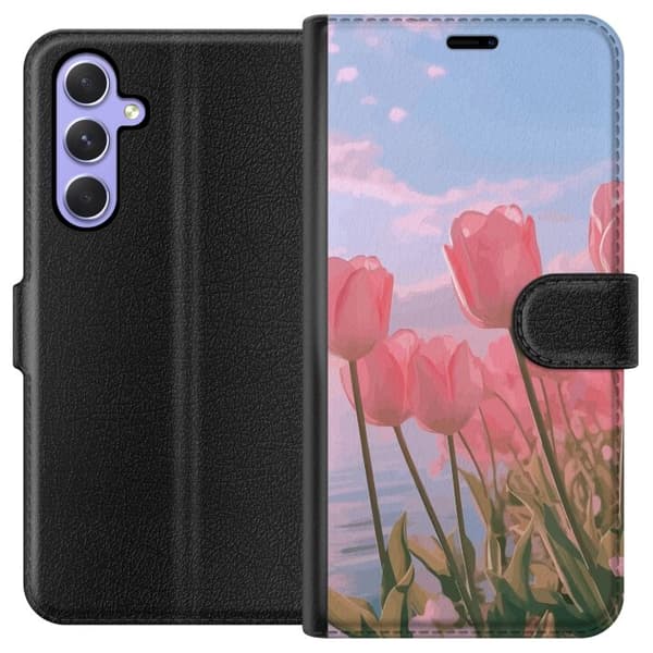 Plånboksfodral till Samsung Galaxy A54 med Rosa Tulpaner