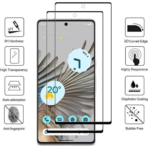 [2-PACK] Google Pixel 8 Härdat Glas Skärmskydd - Svart