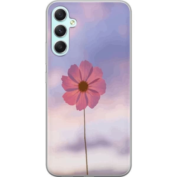 Mobilcover til Samsung Galaxy A34 med lyserød blomst
