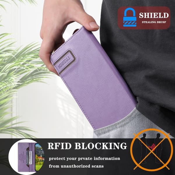 TTUDRCH Samsung Galaxy S26+ Plånboksfodral Konstläder RFID Skydd - Lila