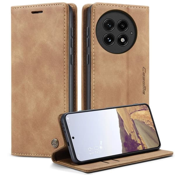 CASEME 013 Plånboksfodral för OnePlus 13 KonstLäder - Brun
