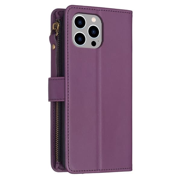 iPhone 15 Pro -lompakkokotelo Zipper Flip - Lavender Lila
