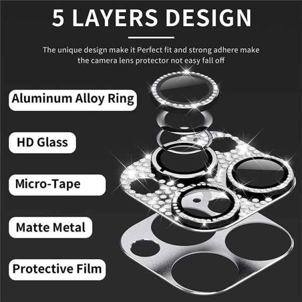 Enkay iPhone 12 Pro Max Kameralinsskydd i Härdat glas - Silver