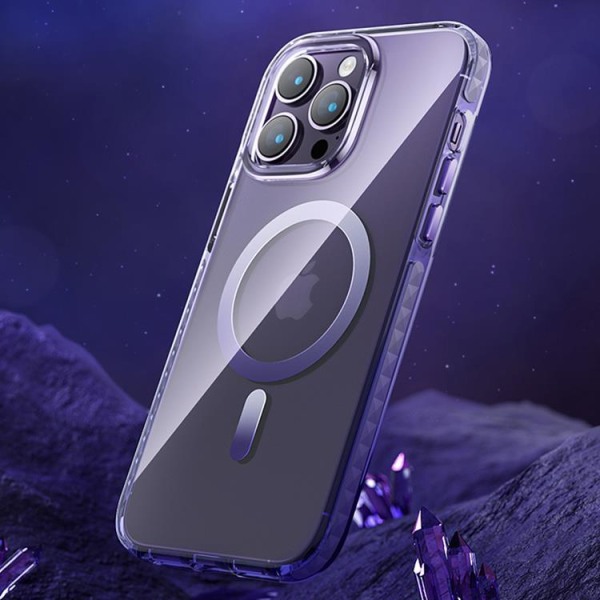 Kingxbar iPhone 14 Skal Magsafe PQY Ice Crystal - Silver