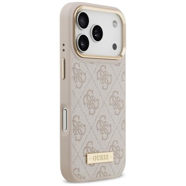 Guess Mobilskal till iPhone 17 Pro MagSafe 4G Logo Plate - Rosa Rosa