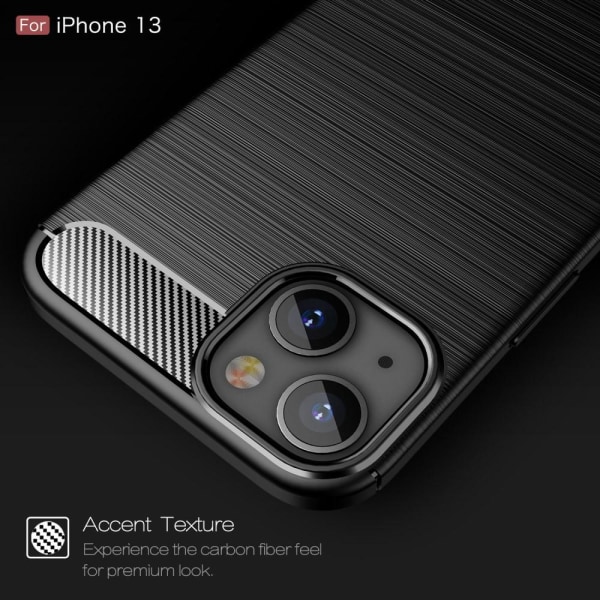 Carbon Fiber Texture Cover iPhone 13 - Blå Blue