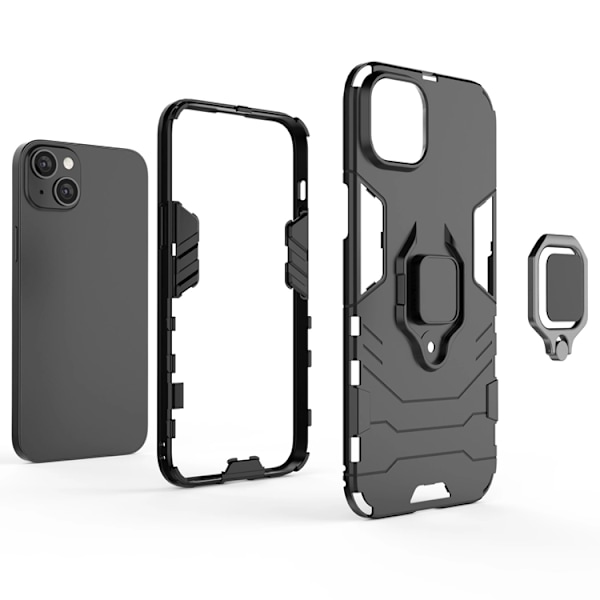 iPhone 14 Pro Max -puhelimen suojakuori Ring Armor - Musta Black