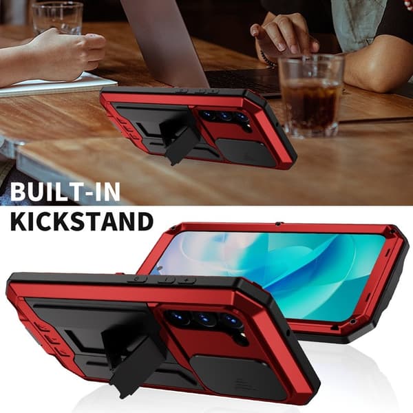 R-JUST Mobilskal till Galaxy S23+ PC+Silicone+Metal Röd