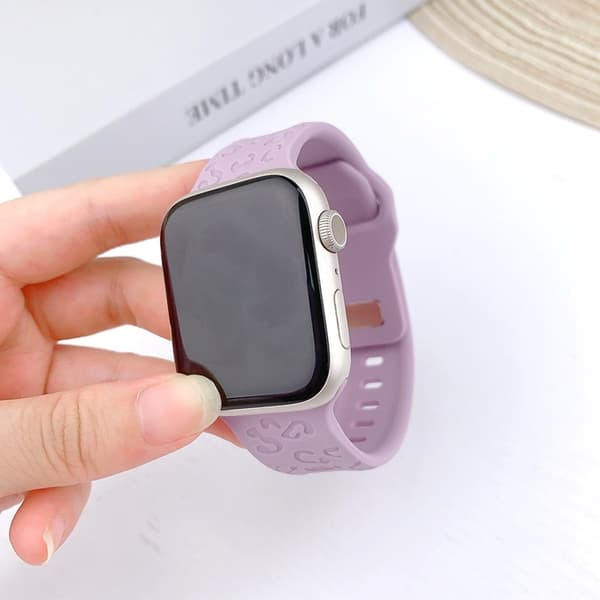 Apple Watch (42/44/45/46/49mm) Armband Leopard Texture - Lila Lila