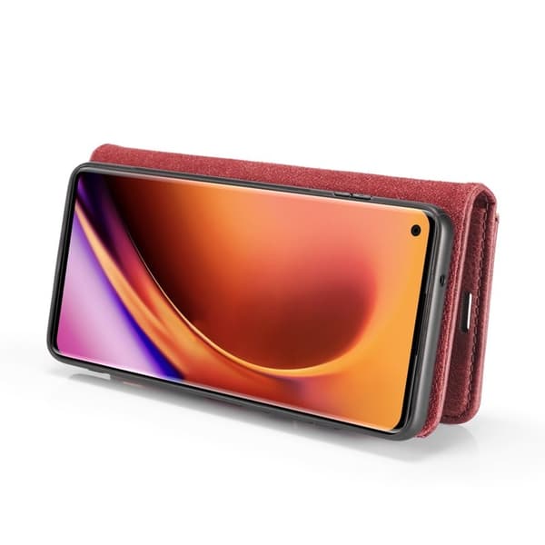 DG.MING OnePlus 8 Pro Plånboksfodral 2-i-1 Äkta läder Röd