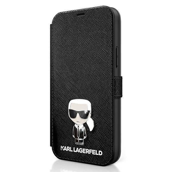 Karl Lagerfeld lompakkokotelo iPhone 12 Mini - musta Black