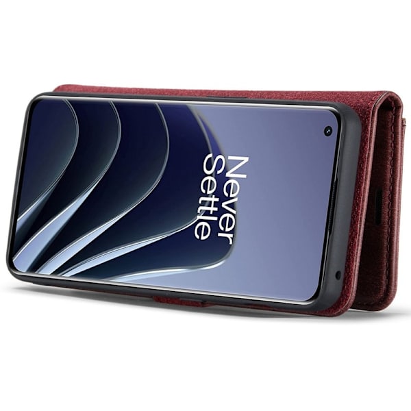 DG.MING OnePlus 10 Pro 5G Plånboksfodral Äkta Läder, Stötsäker, Röd