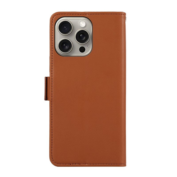 ABEEL iPhone 12 Pro Max Plånboksfodral RFID-Skydd Konstläder Ställ - Brun