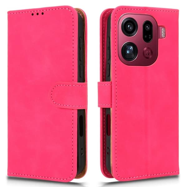 Oppo Find X9 Pro 5G Plånboksfodral Konstläder Skydd - Rosa