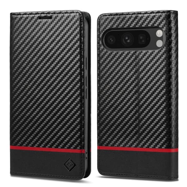 LC.IMEEKE Google Pixel 9 Pro XL Plånboksfodral Konstläder - Svart