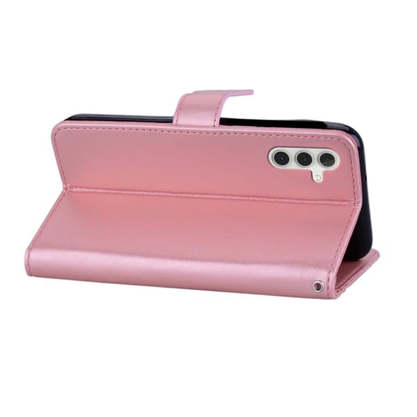 Plånboksfodral för Samsung Galaxy S26 Plus Konstläder med rem - Roséguld
