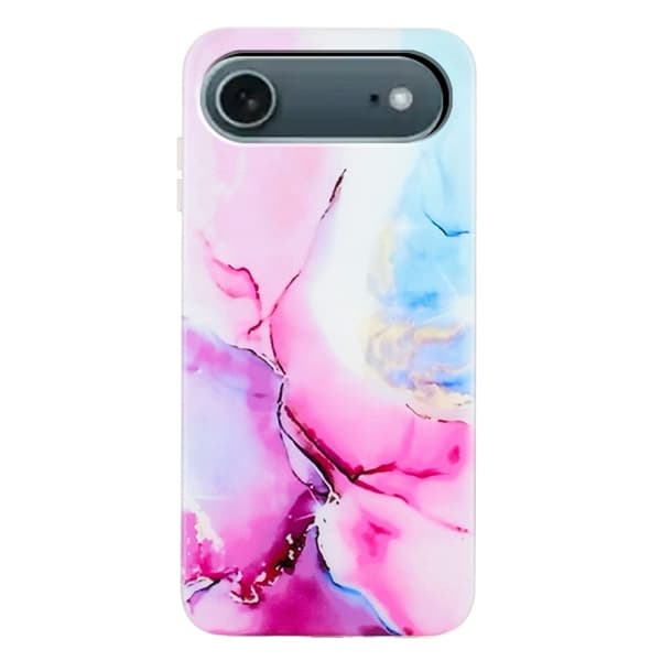 Mobilskal till iPhone Air Marble Pattern Painted TPU - Rosa/Blå Flerfärgad