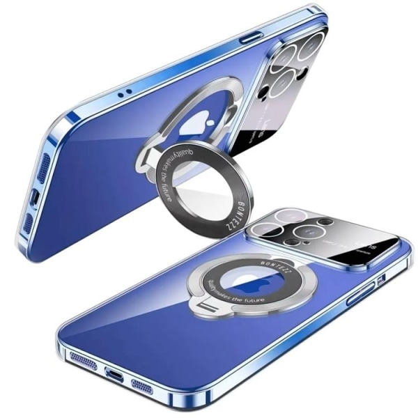 iPhone 15 Pro Max Mobil Cover Ring Holder Magsafe - Gennemsigtig/Si