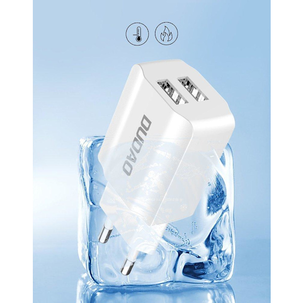 Dudao seinälaturi USB EU + Lightning kaapeli - valkoinen White