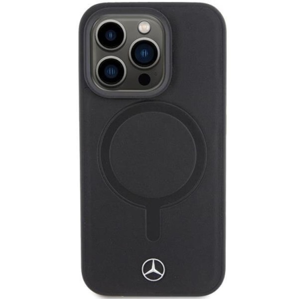 Mercedes iPhone 15 Pro Max Mobiltaske Magsafe Smooth Læder - Sort