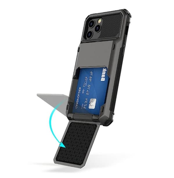 Flip Mobilskal med Kortplatser till iPhone 13 Pro Max - Svart Black