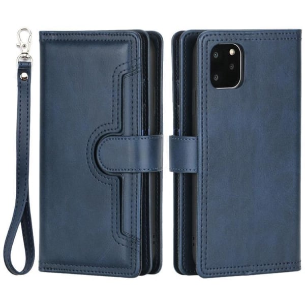 iPhone 14 Pro Plånboksfodral Äkta Läder Flip - Blå