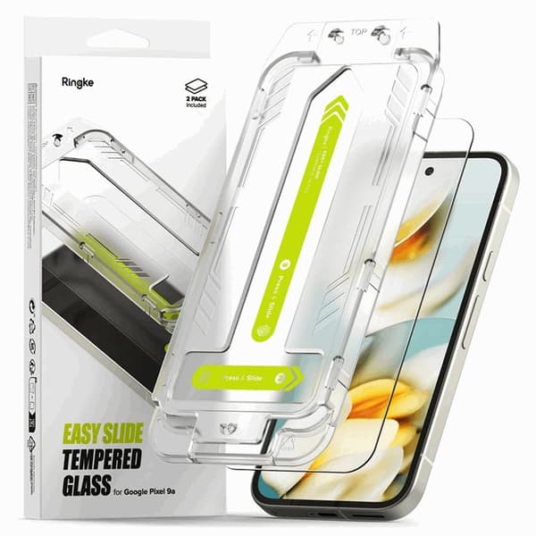 Ringke [2-Pack] Google Pixel 9a Härdat Glas Skärmskydd Easy Slide - Clear Transparent