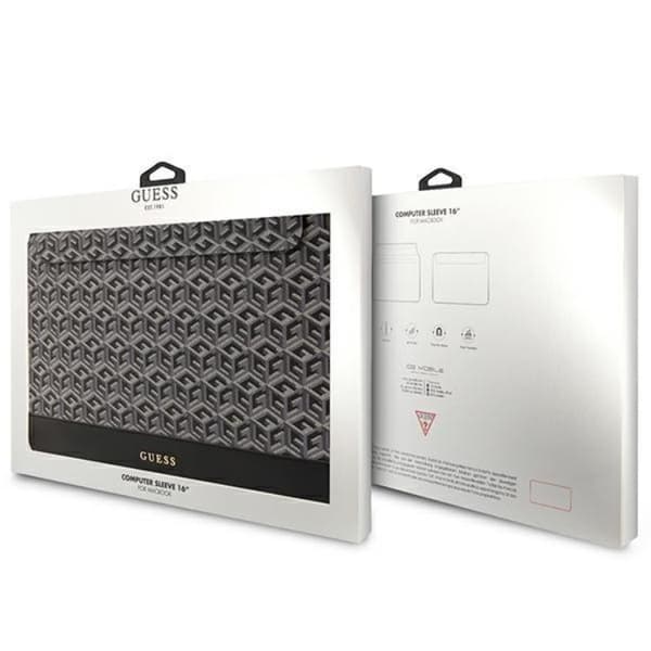 Guess Computer Sleeve 16'' GCube Stripes - Sort Brun