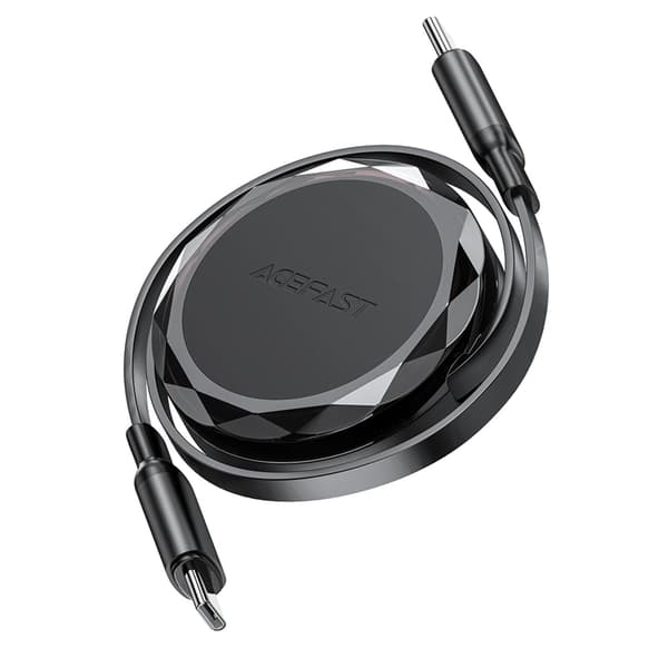 Acefast udtrækkeligt C13-03 USB-C til USB-C 60W kabel Black