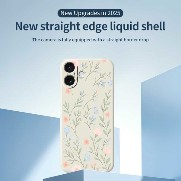 Mobilskal till iPhone 17 Rosa Blue Flowers Pattern TPU - Grön Grön