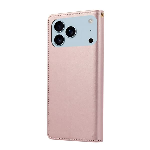 iPhone 17 Pro Plånboksfodral RFID Rhombus Läder - Roséguld Roséguld