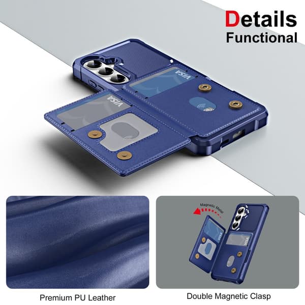 Mobilskal för Samsung Galaxy S26 Kickstand Kortfack TPU - Mörkblå