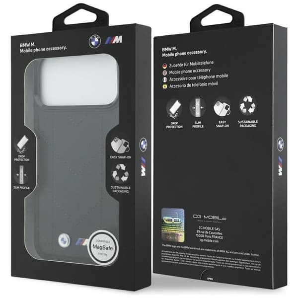 BMW Mobilskal till iPhone 17 Pro Max MagSafe M Quilted Logo Svart