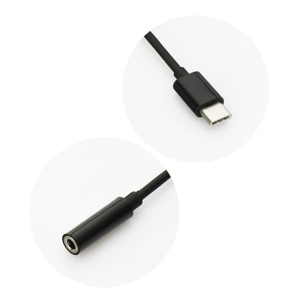 Adapter HF/audio USB-C - Jack 3,5mm Sort Black
