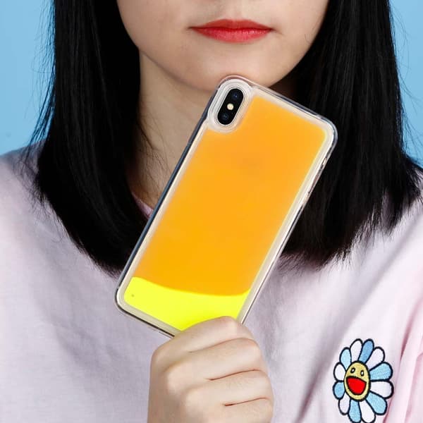 Liquid Neon Sand cover til iPhone Xs Max - Orange Orange