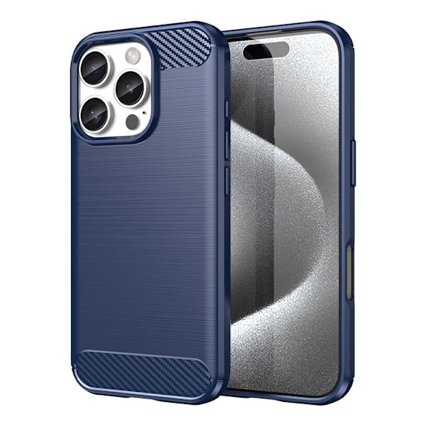 Mobilskal till iPhone 16 Pro Silikon Carbon - Blå Blå