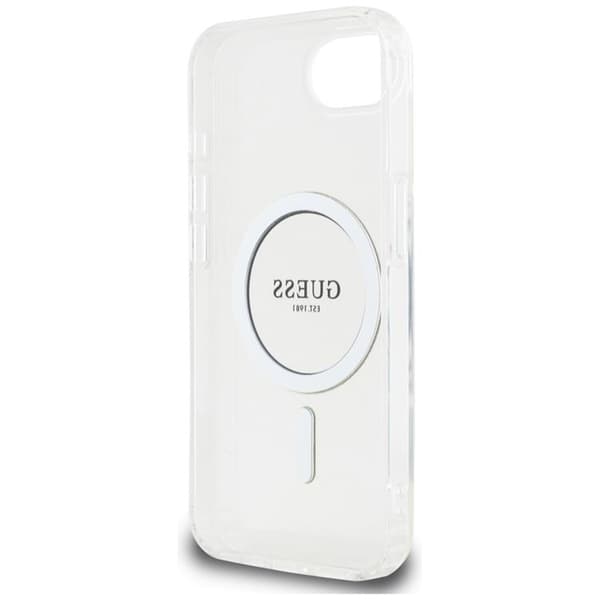 Guess Mobilskal till iPhone 16e MagSafe IML Glitter Circle - Clear Transparent