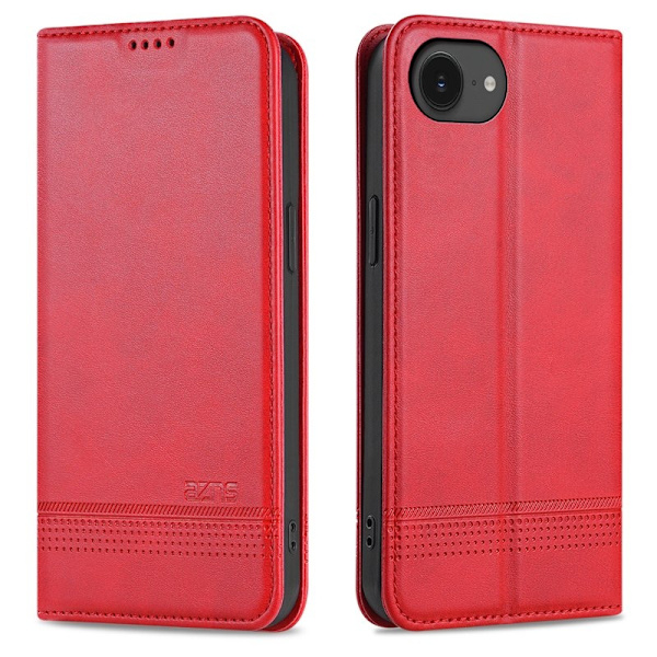 AZNS iPhone 16e Plånboksfodral Konstläder - Röd